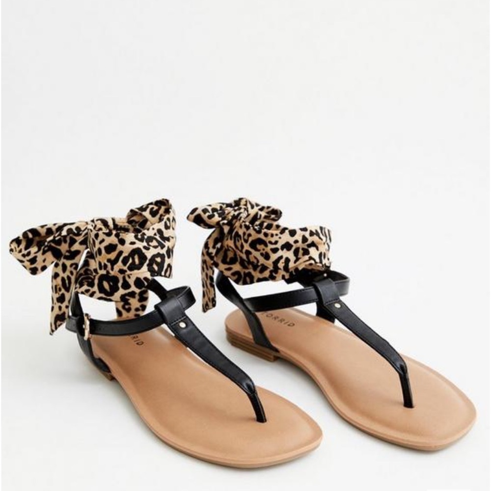 Torrid Black Faux Leather Sandal With Ankle Wrap